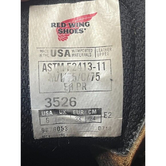 Red Wing Shoes Leather Boots 3526 Mens Size 6 Steel Toe Oil Resistant Soles main image 10